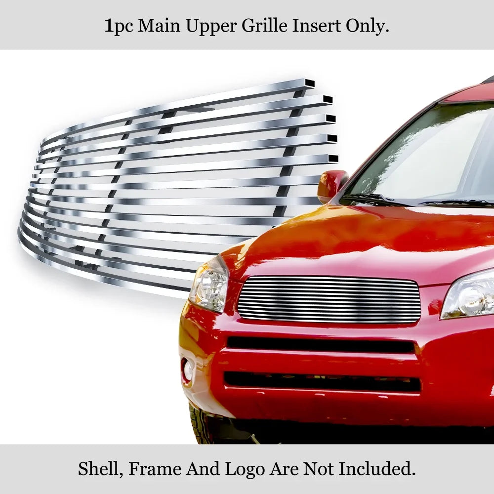 APSize Premium Sizetainless Sizeteel Sizeilver Horizontal Billet Grille Compatible with Toyota RAV4 2006-2008 Main Upper N19-C06468T
