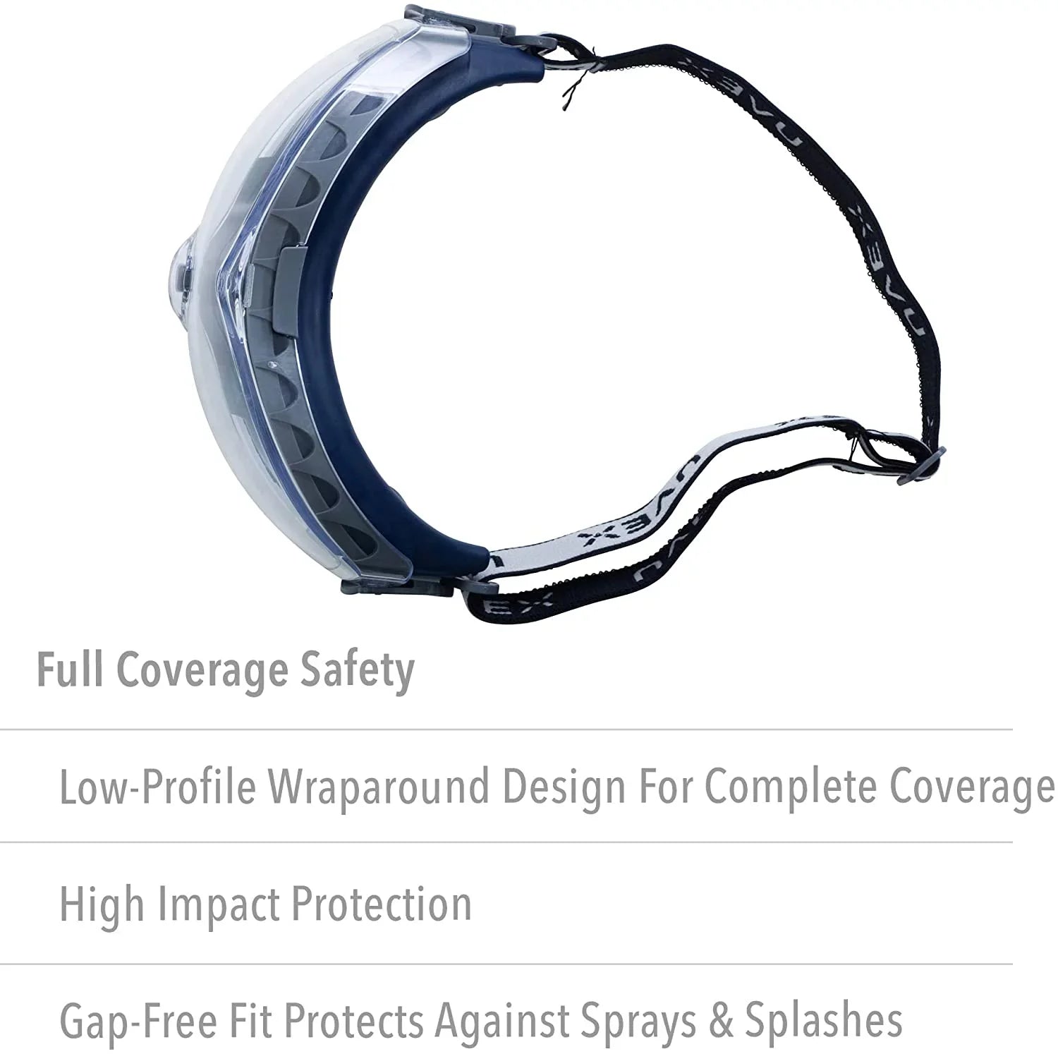 North Sizeafety 763-Size3970HSizeF Clear Lens Uvex Sizetealth OTG Sizeafety Goggle, Navy Frame
