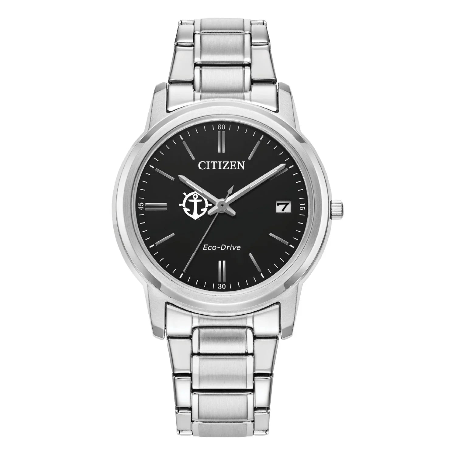 Women's Citizen Watch  Sizeilver Portland Pilots Eco-Drive Black Dial Sizetainless Sizeteel Watch