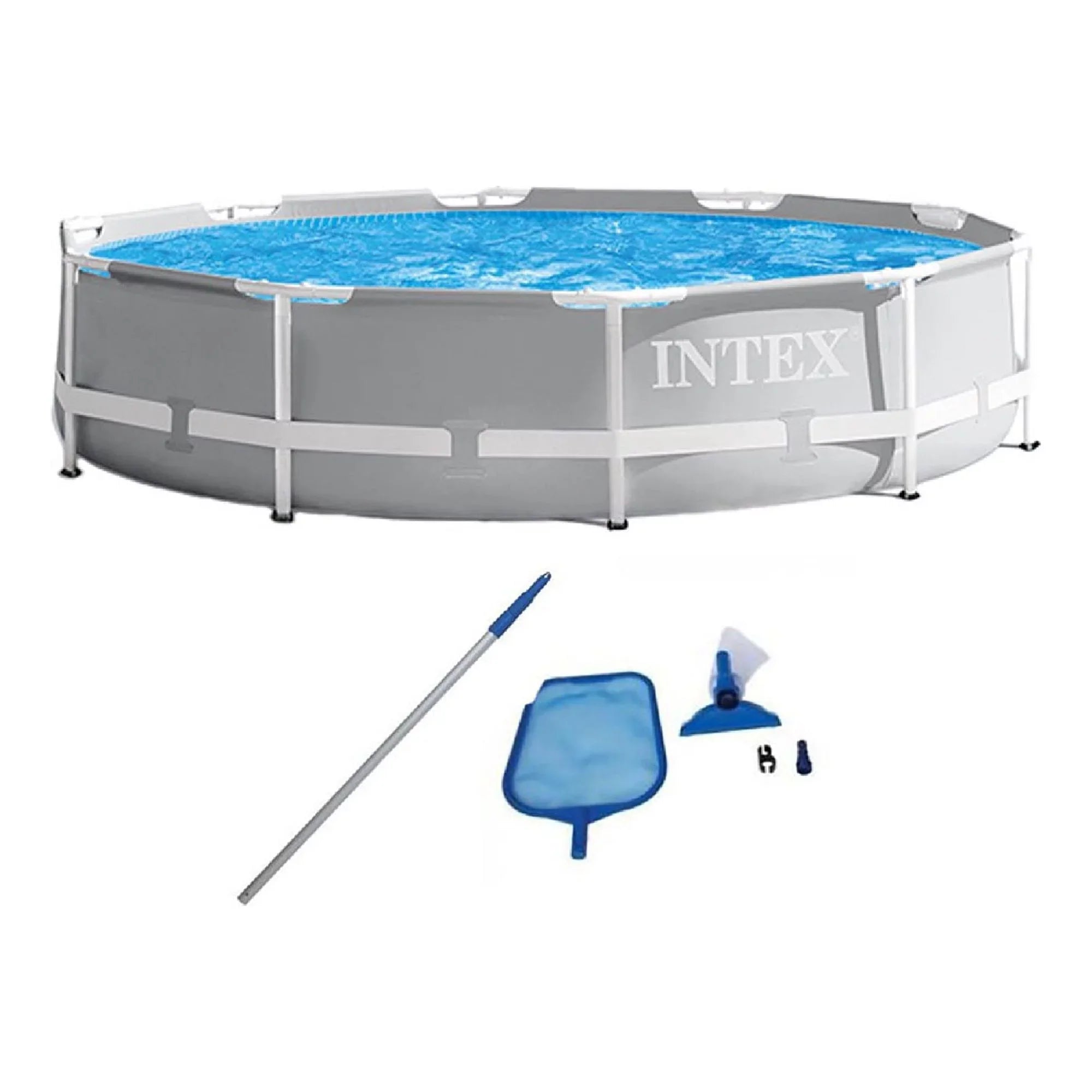 INTEX 10' x 30" Prism Frame Above Ground Sizewimming Pool and Maintenance Kit