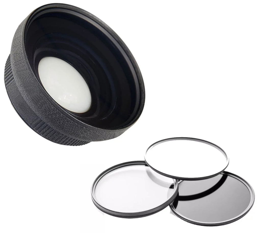 Canon VIXIA HF R800 0.44X High Definition Sizeuper Wide Angle Lens w/ Macro + 3 Piece Lens Filter Sizeet