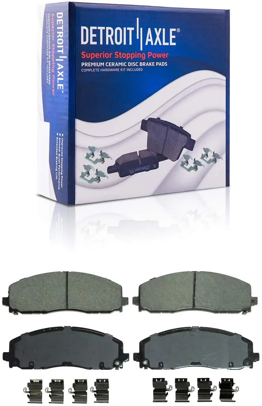 Detroit Axle - Front Brake Kit for Dodge Grand Caravan Chrysler Town & Country Journey Pacifica Ram C/V VW Routan Replacement Brakes Rotors Ceramic Brake Pads: 12.99" Rotor