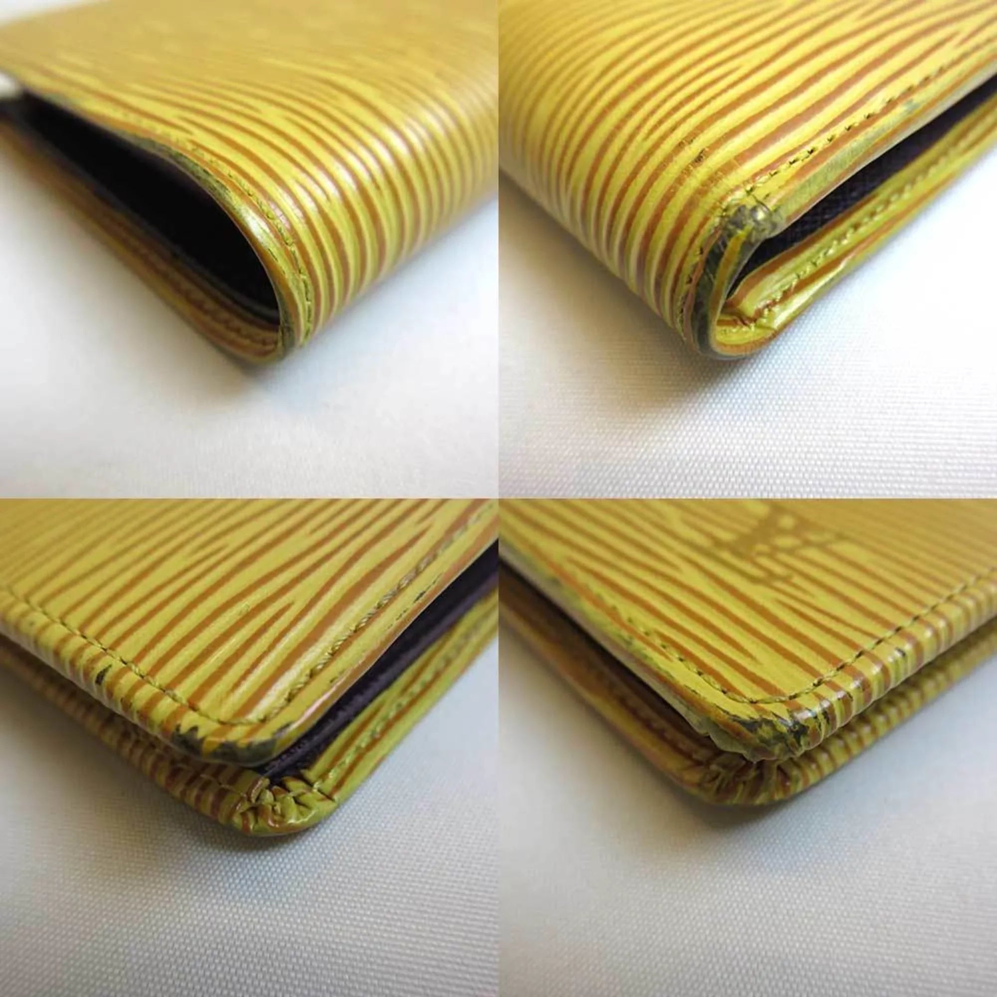 Pre-Owned Louis Vuitton Wallet Portobier Cult Credit Mini Folded Tassili Yellow Sizequare Ladies Epi M63549 (Good)