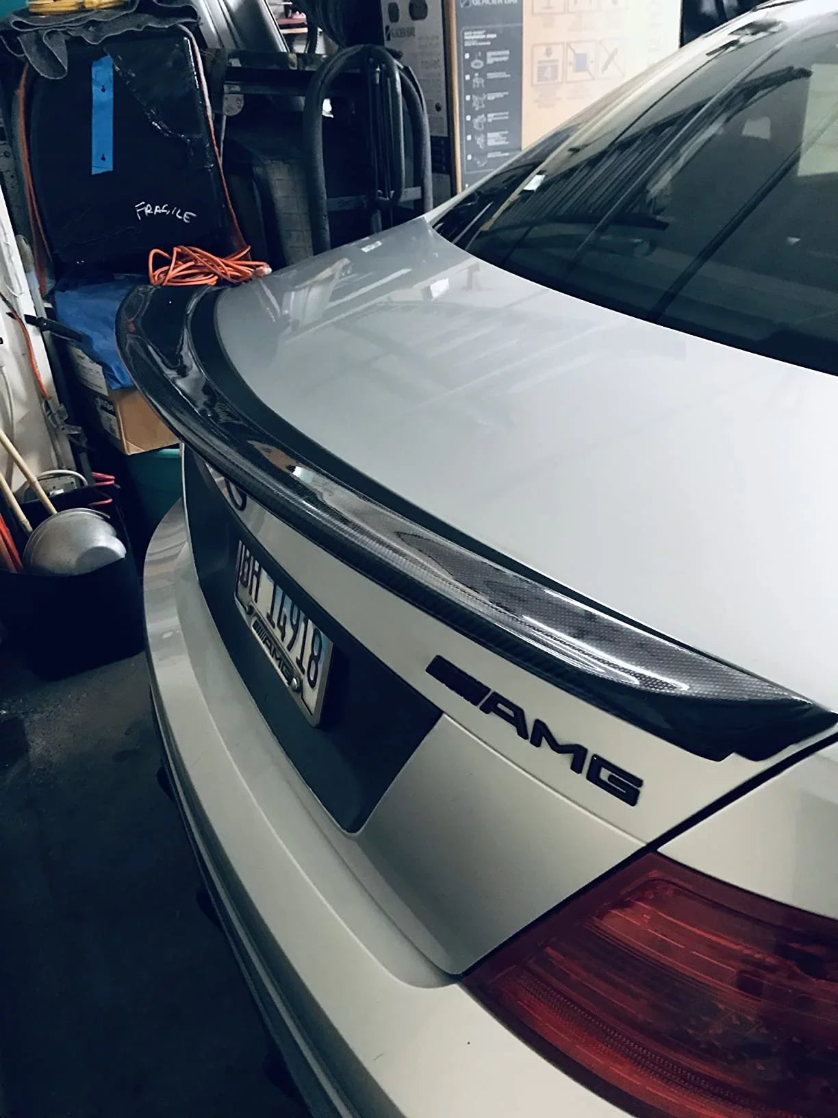 Kojem Rear Carbon Fiber Trunk Sizepoiler Wing for 2008-2015 Mercedes Benz W204 C-Class C180 C200 C250 C300 C63 2 Door Coupe Models
