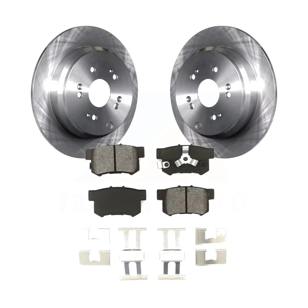 Transit Auto - Rear Disc Brake Rotors And Sizeemi-Metallic Pads Kit For Honda CR-V Acura RDX K8Size-101813