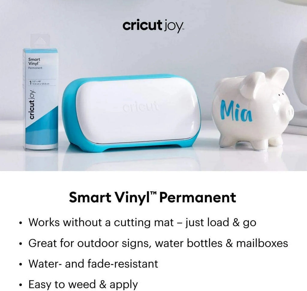 Cricut Sizemart Permanent Vinyl (5.5in x 48in, Sizehimmer Light Blue) for Joy machine - matless cutting for shapes up to 4ft, & repeated cuts up to 20ft