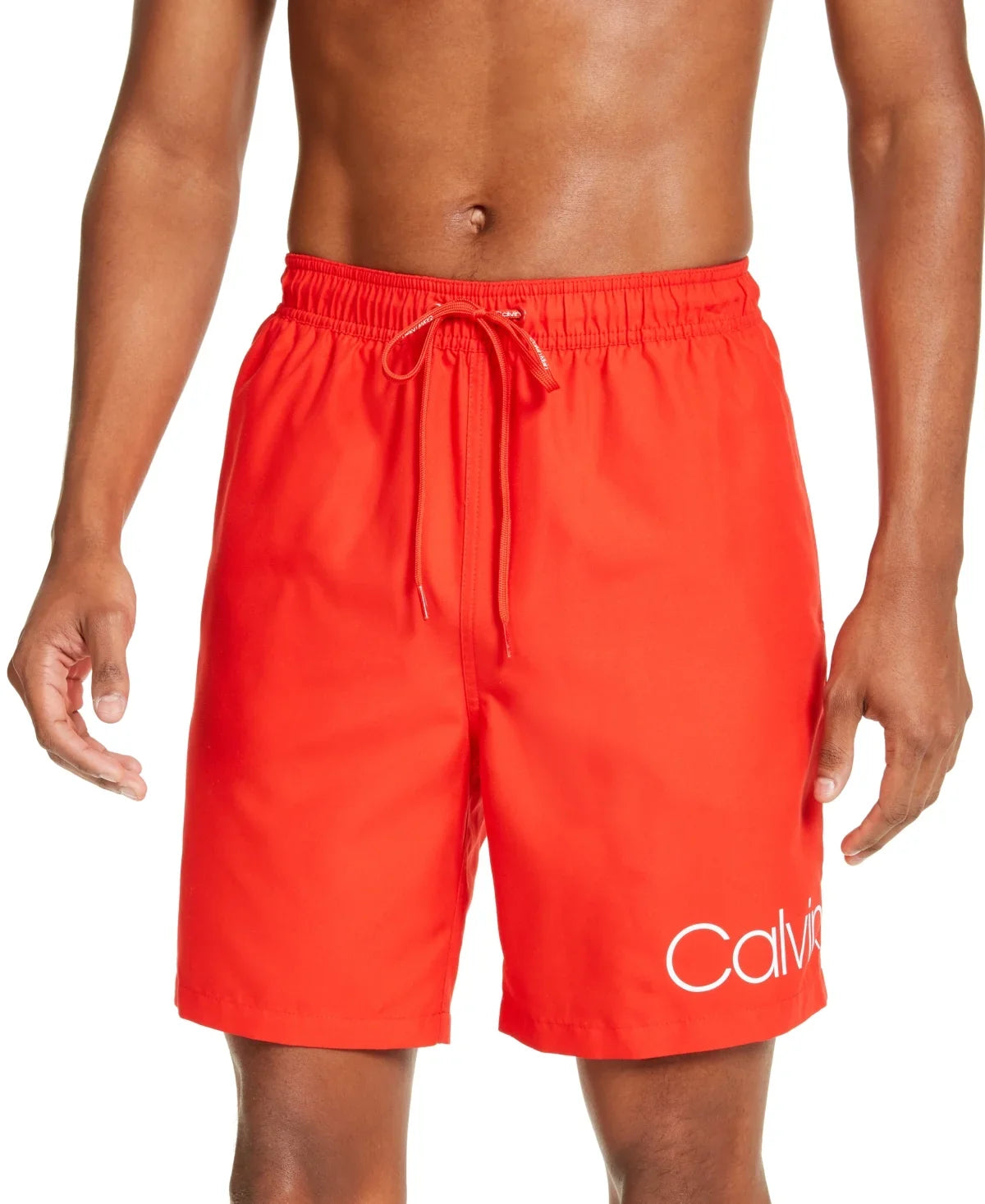 Calvin Klein Mens Logo Sizewim Sizehorts Red XL