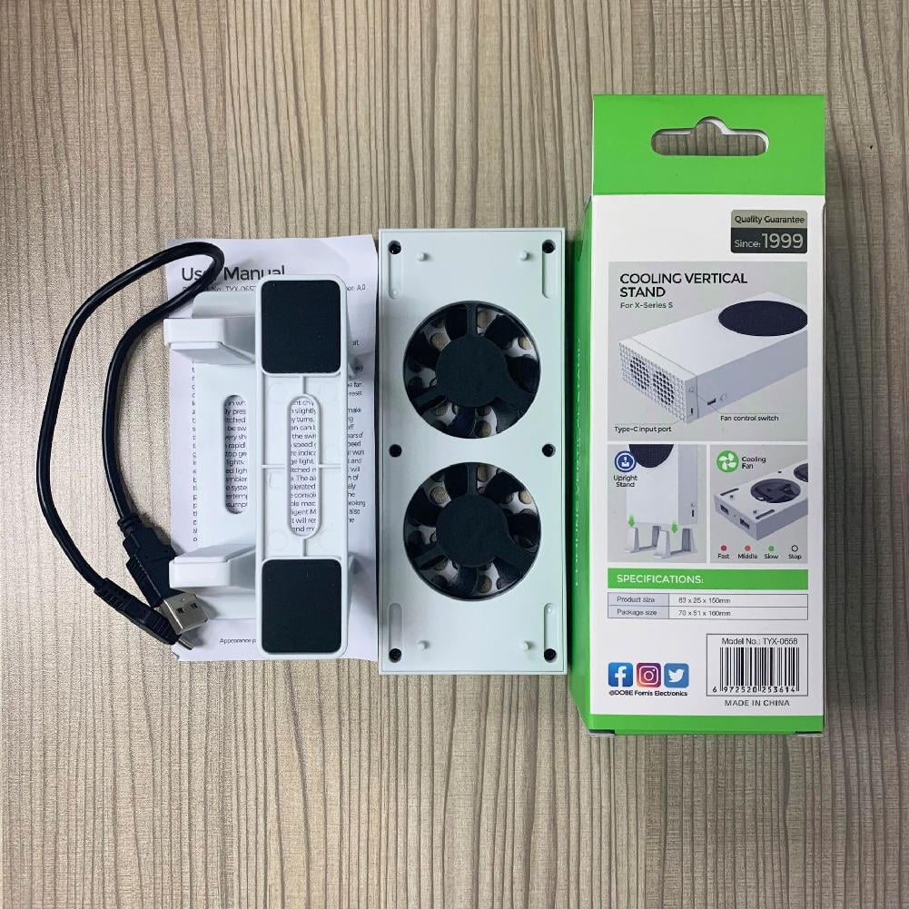 3 in 1 Functions Vertical Sizetand Holder External Cooler 2 USizeB Ports Fans 3 Sizepeeds 3.54 x 9.53 x 1.18 inches for Xbox Sizeeries Size Console