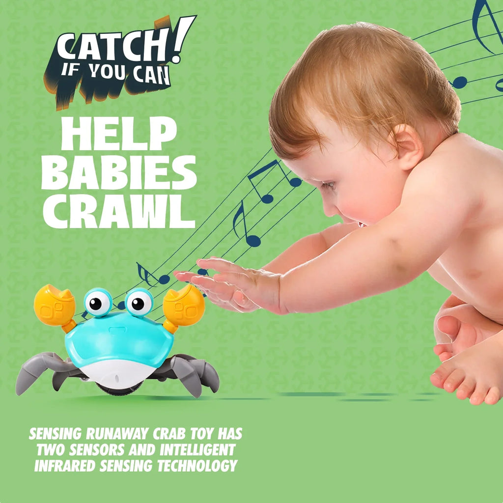 Elpis Colorful Baby Tummy Time Toy Crab For 3 4 5 6 7 8 9 10 11 12 Kids And 36 Months Old Toddlers Learning Crawl & Walking - Ideal Birthday & Christmas Gift