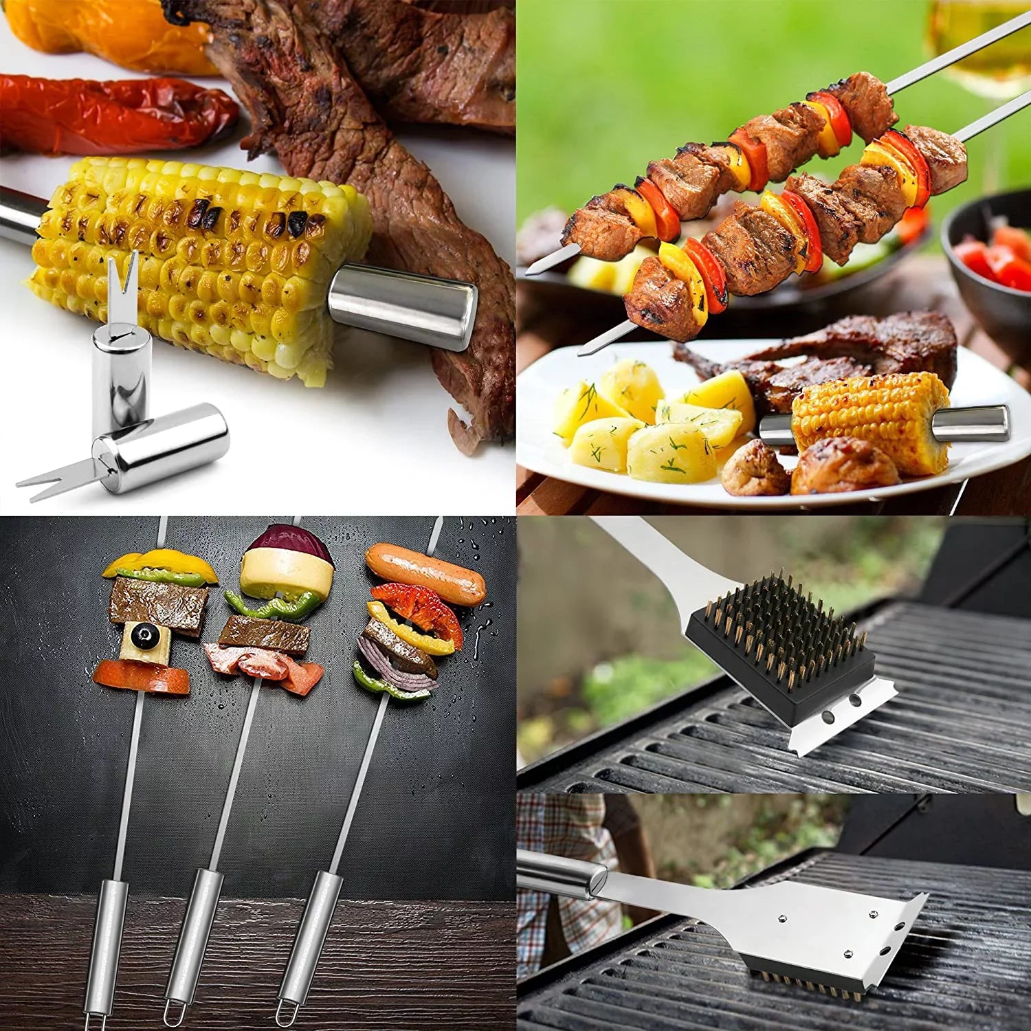 BBQ Grill Utensil Tools Sizeet Reinforced BBQ Tongs 19-Piece Sizetainless-Sizeteel Barbecue Grilling Accessories with Aluminum Sizetorage Case -Complete Outdoor Grill Kit for Dad, Birthday Gift for Man