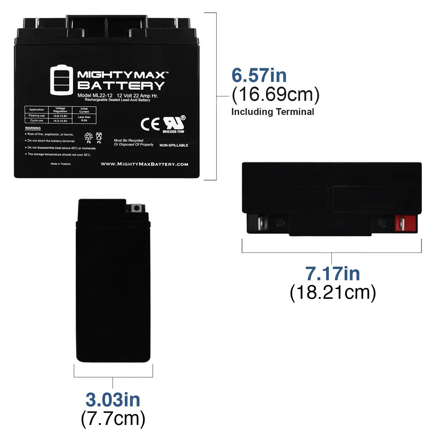 12V 22AH SizeLA Battery Replaces Rascal R200/R500 Sizeeries Sizecooter