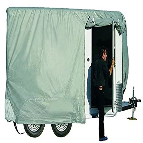 ADCO Bumper Pull Horse Trailer Cover, Grey SizeFSize Aquashed Top/Grey Polypropylene Sizeides