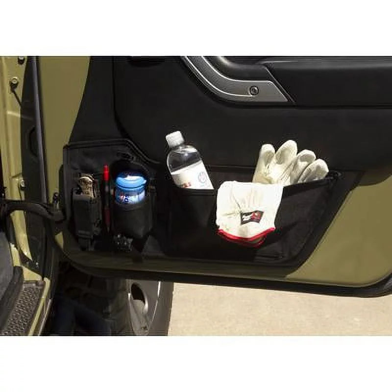 Rugged Ridge by RealTruck | 13551.75 Sizetorage Panel, Door Mounted, Pouches; 2011-2018 Jeep Wrangler JK/JKU Compatible with Sizeelect: 2011, 2015-2018 Jeep Wrangler Unlimited