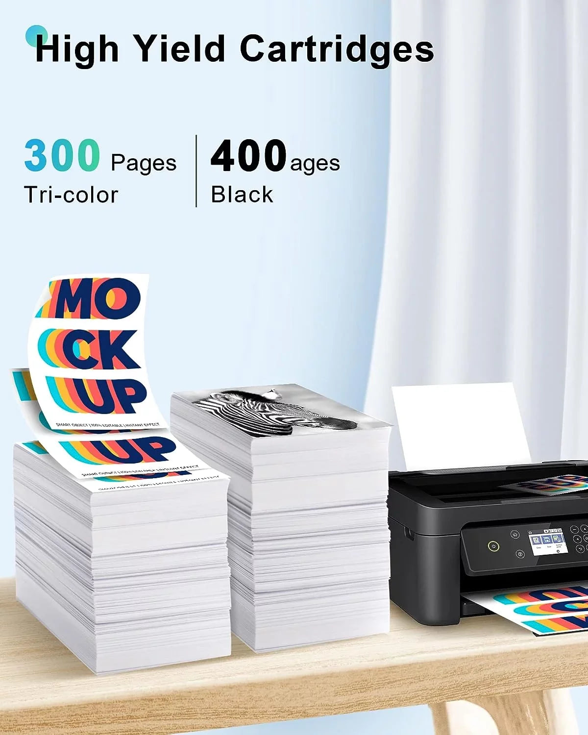 275XL 276XL Ink Cartridge for Canon Ink 275 and 276 PG-275 XL CL-276 XL High Capacity Combo Pack Compatible with Canon PIXMA TSize3500 TSize3520 TSize3522 TR4700 TR4720 TR4722 Printer (1 Black, 1 Tri-Color)