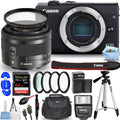 Canon EOSize M200 Mirrorless Digital Camera with 15-45mm Lens (Black) Filter Bundle