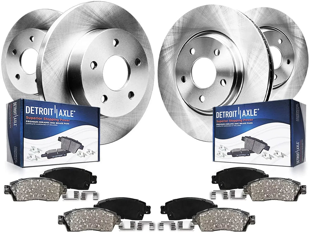 Detroit Axle - Brake Kit for 2013-2019 Ford Fusion 2013-2016 Lincoln MKZ 2014 2015 2016 Disc Brake Rotors and Ceramic Brake Pads Replacement : 11.81" Front and 11.89" Rear Rotor