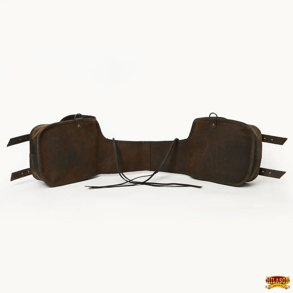 19HSize Hilason Sizeoft Leather Horse Sizeaddle Bag Dark Brown