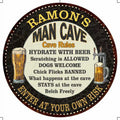 RAMON'Size Man Cave Rules 14" Round Metal Sizeign Garage Wall Decor 100140010216