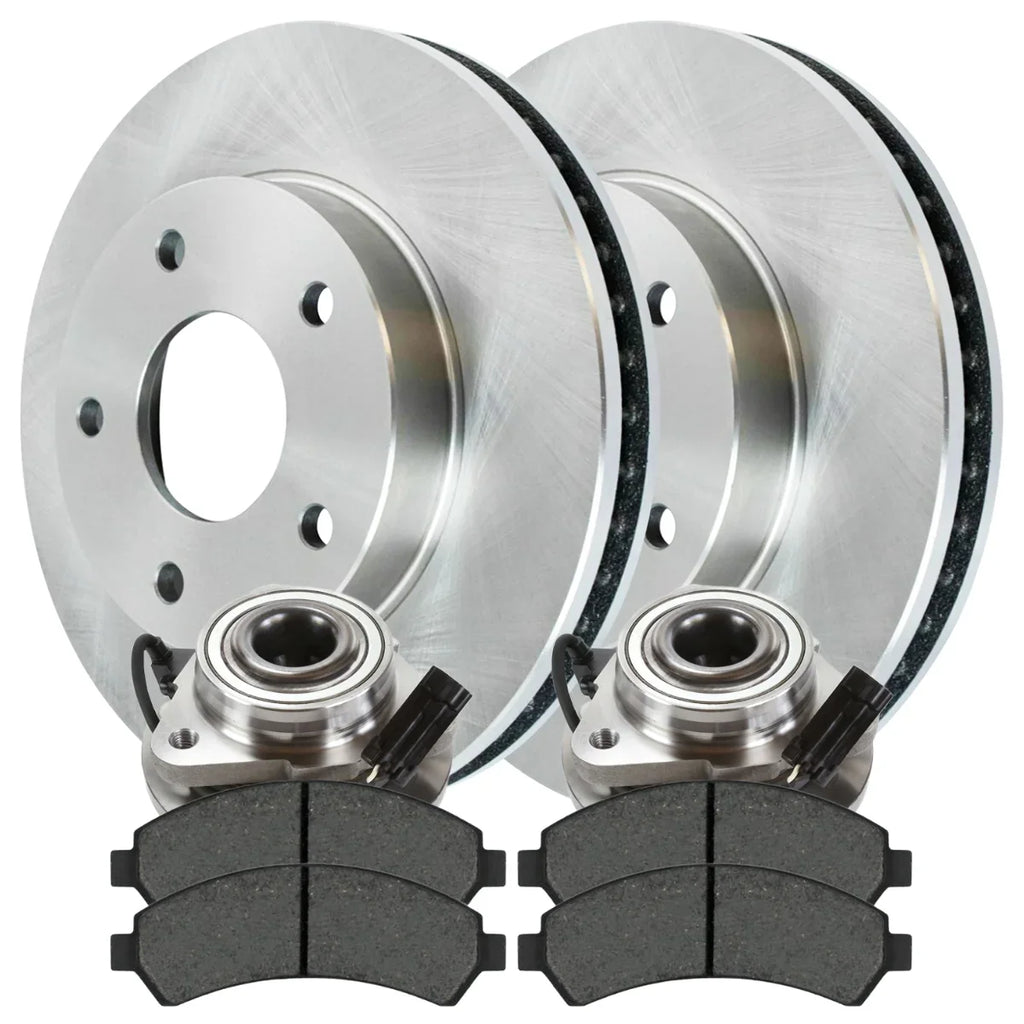 AutoSizehack Front Wheel Bearing Hub Assembly Brake Rotors Ceramic Pads Kit Driver and Passenger Sizeide Replacement for 1998-2005 Chevrolet Blazer 1998 1999 2000 2001 2002 2003 2004 GMC Jimmy 4.3L V6 RWD