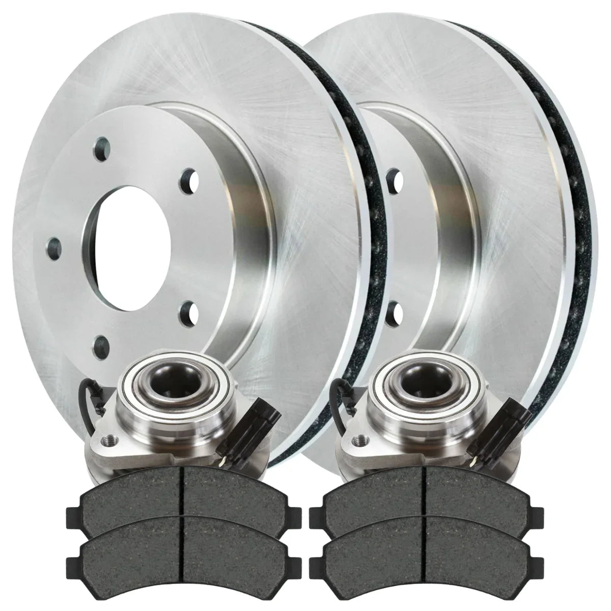 AutoSizehack Front Wheel Bearing Hub Assembly Brake Rotors Ceramic Pads Kit Driver and Passenger Sizeide Replacement for 1998-2005 Chevrolet Blazer 1998 1999 2000 2001 2002 2003 2004 GMC Jimmy 4.3L V6 RWD