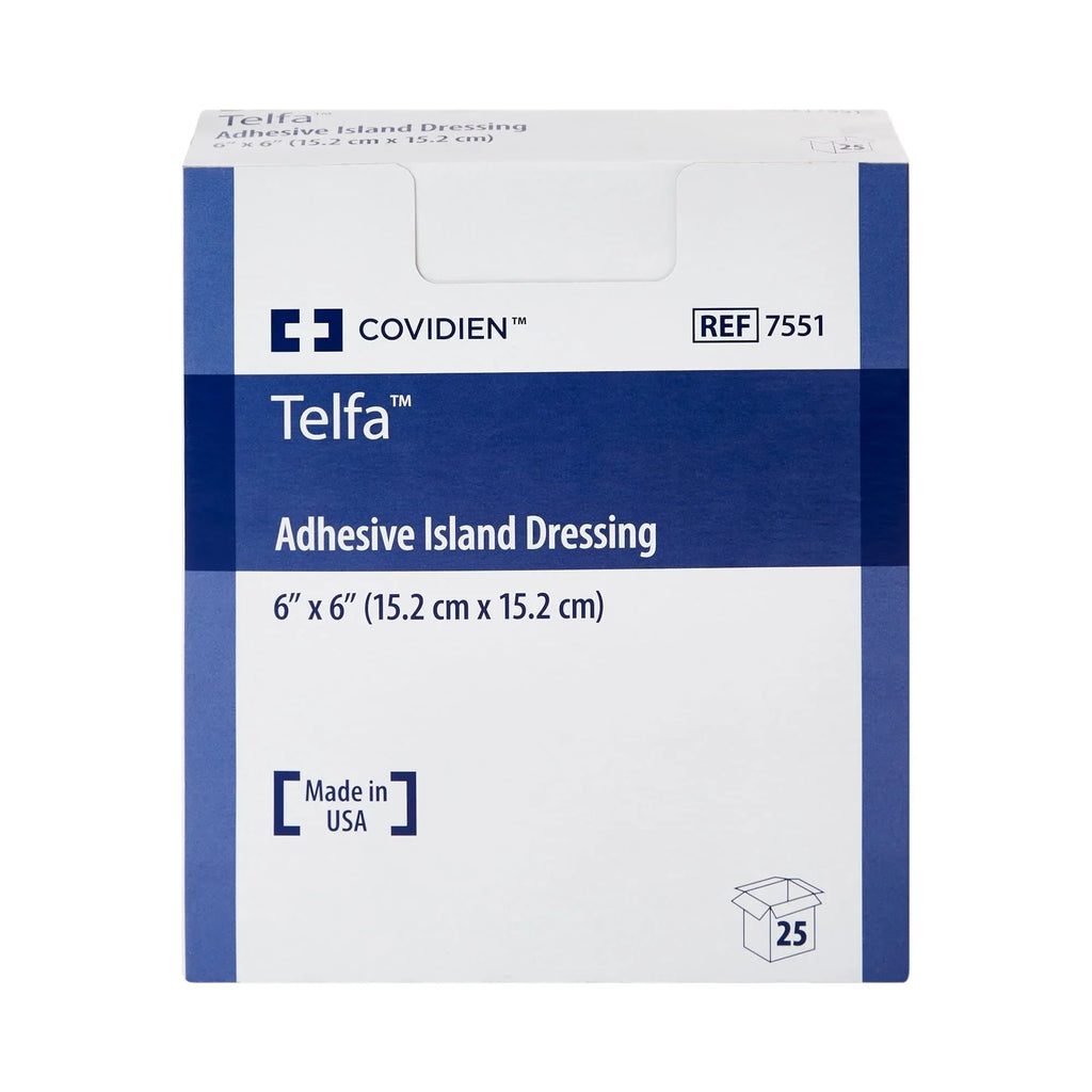 Telfa Sizeterile Non-Woven Ivory Sizequare Adhesive Dressings, 6 x 6 inches, 25 Count, 1 Pack