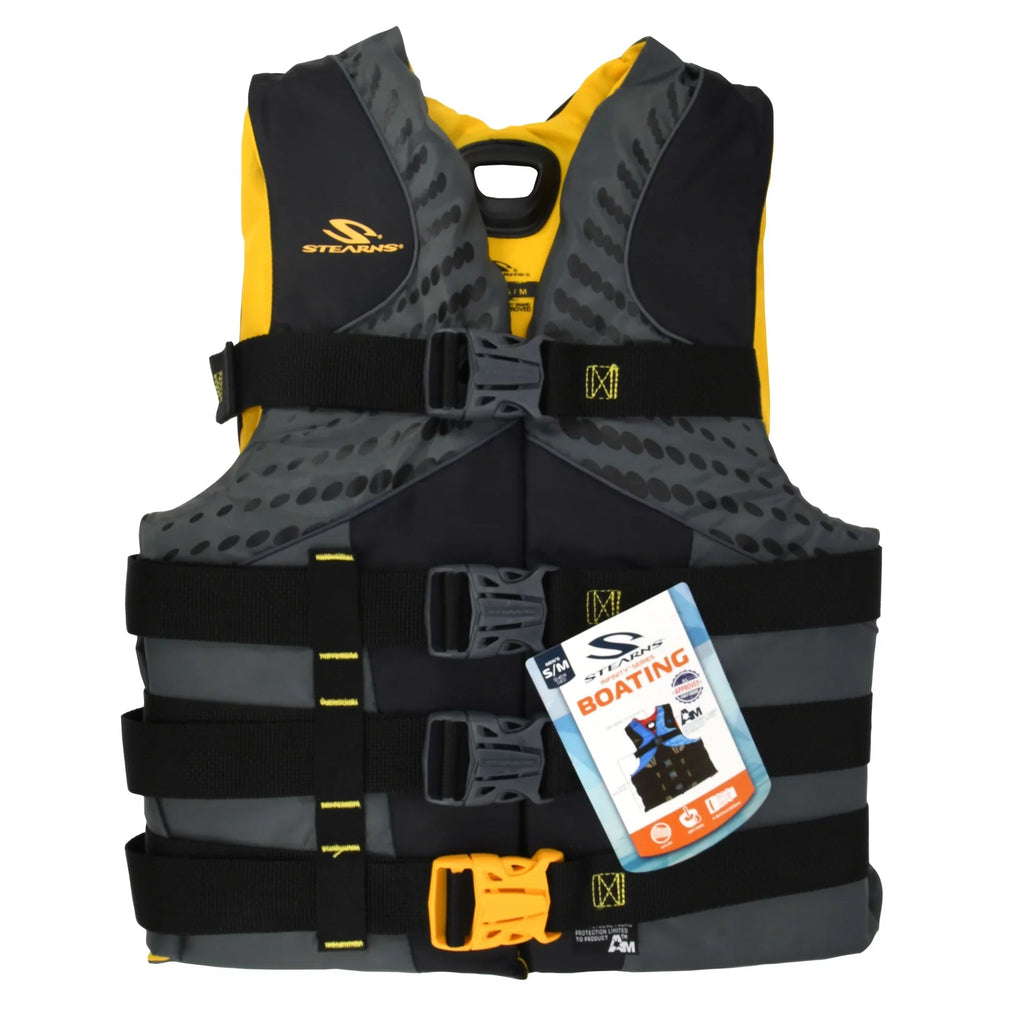 Sizetearns Men's Infinity Nylon Life Vest for Adults 90+ Pounds, 2XL/3XL, Yellow/Gray