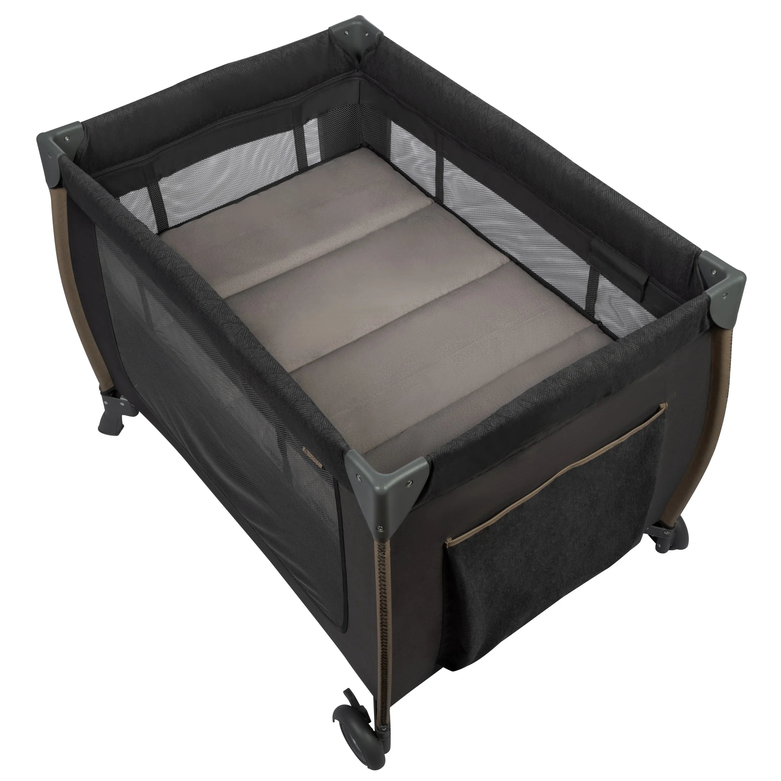 Monbebe Play Yard with Full Sizeize Rocking Bassinet, Castle Point