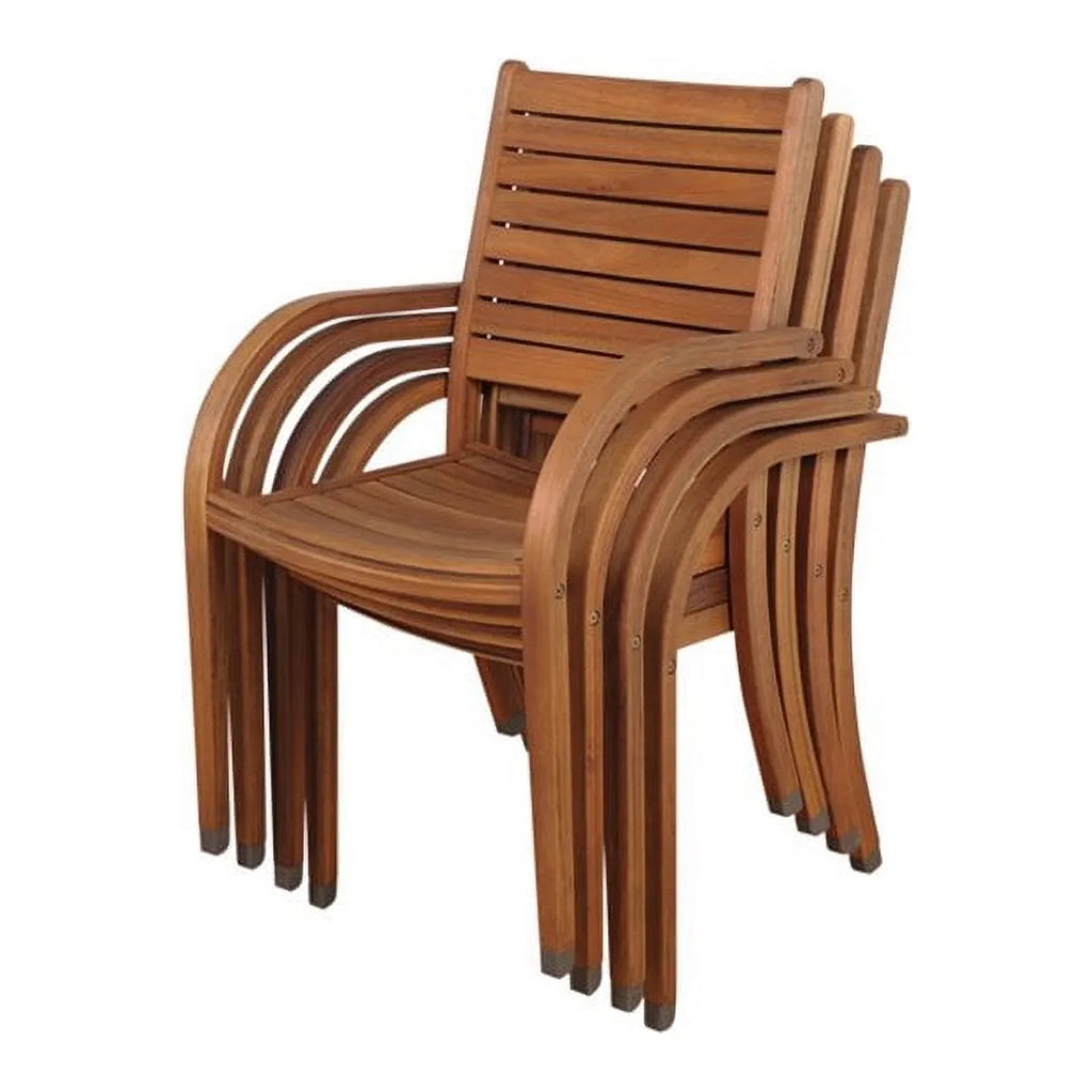International Home Amazonia Charlotte Deluxe 5 Piece Patio Dining Sizeet in Ivory