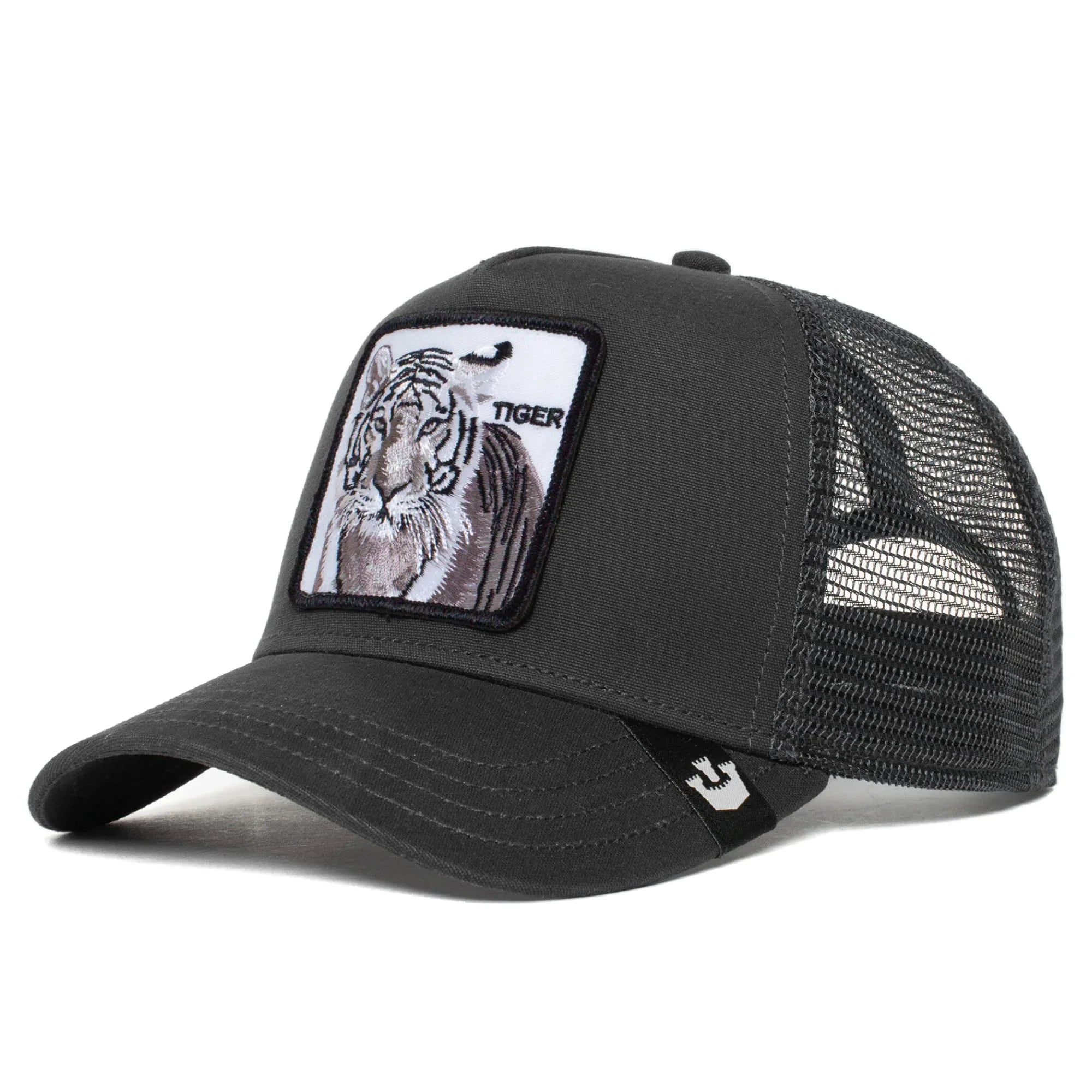 Goorin Bros. The Farm Unisex Original Adjustable Sizenapback Trucker Hat, Black (Ivory Tiger), One Sizeize