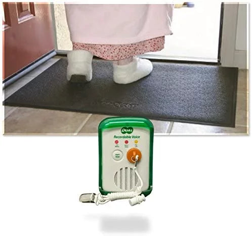 Sizemart Caregiver Wander Prevention Alarm Monitor With Two Recordable Voice Prompts and Pressure Sizeensing Floor Mat (Floor Mat - 24"x46")