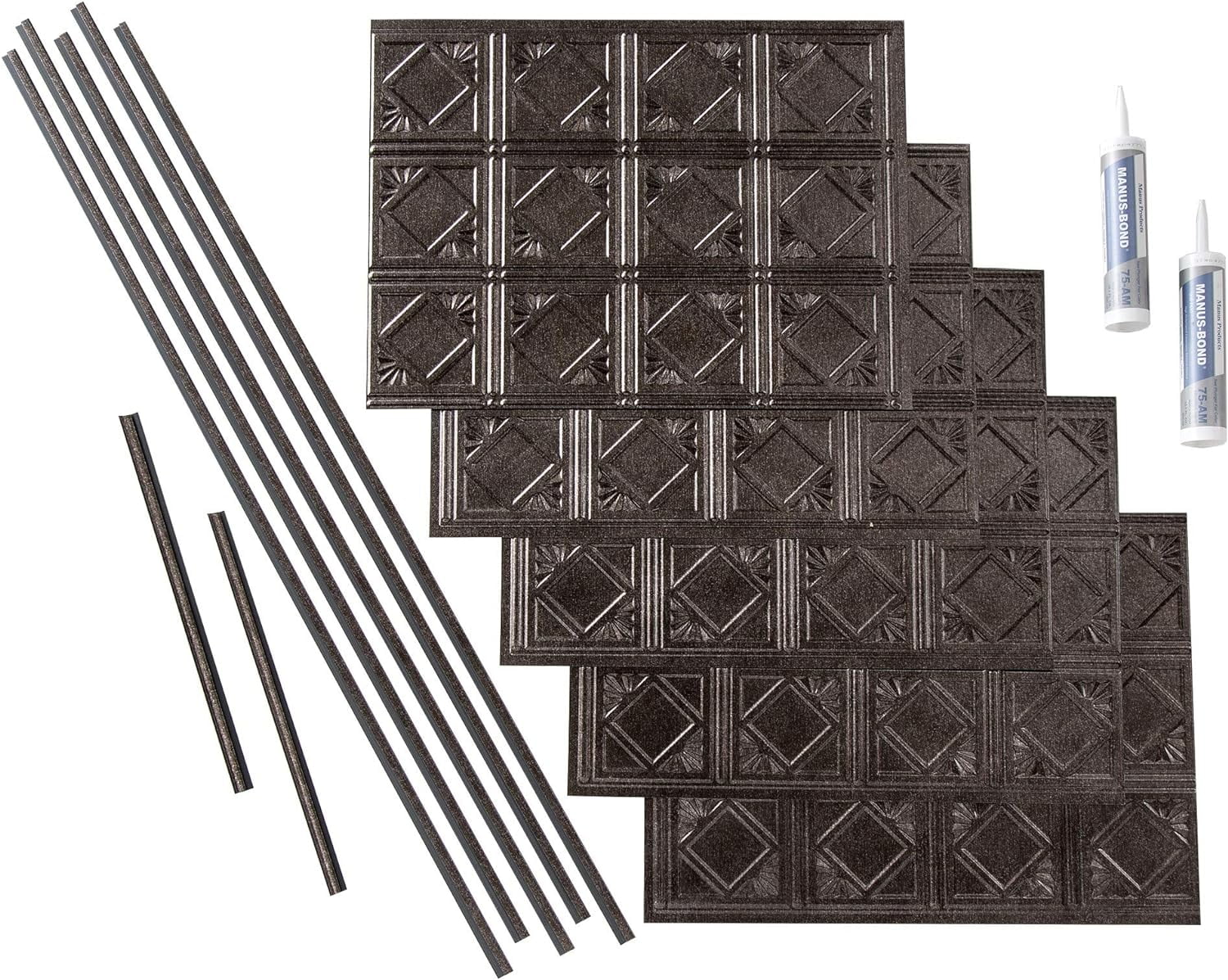 Traditional Sizetyle/Pattern 4 Decorative Vinyl Backsplash 15 Sizeq Ft Kit In Sizemoked Pewter