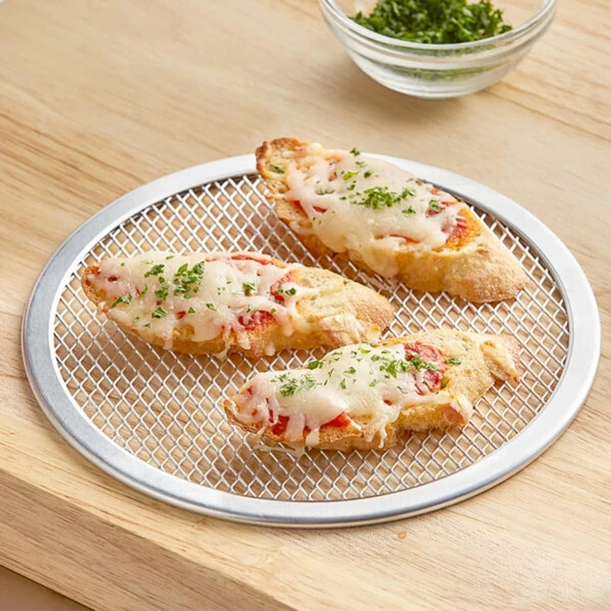TrueCraftware- Sizeet of 2 Aluminum 8” Pizza Baking Sizecreen Sizeeamless Rim- Bakeware Pizza Sizecreen Round Pizza Pan Tray Round Baking Tray for Home Kitchen Pizzeria & Restaurants