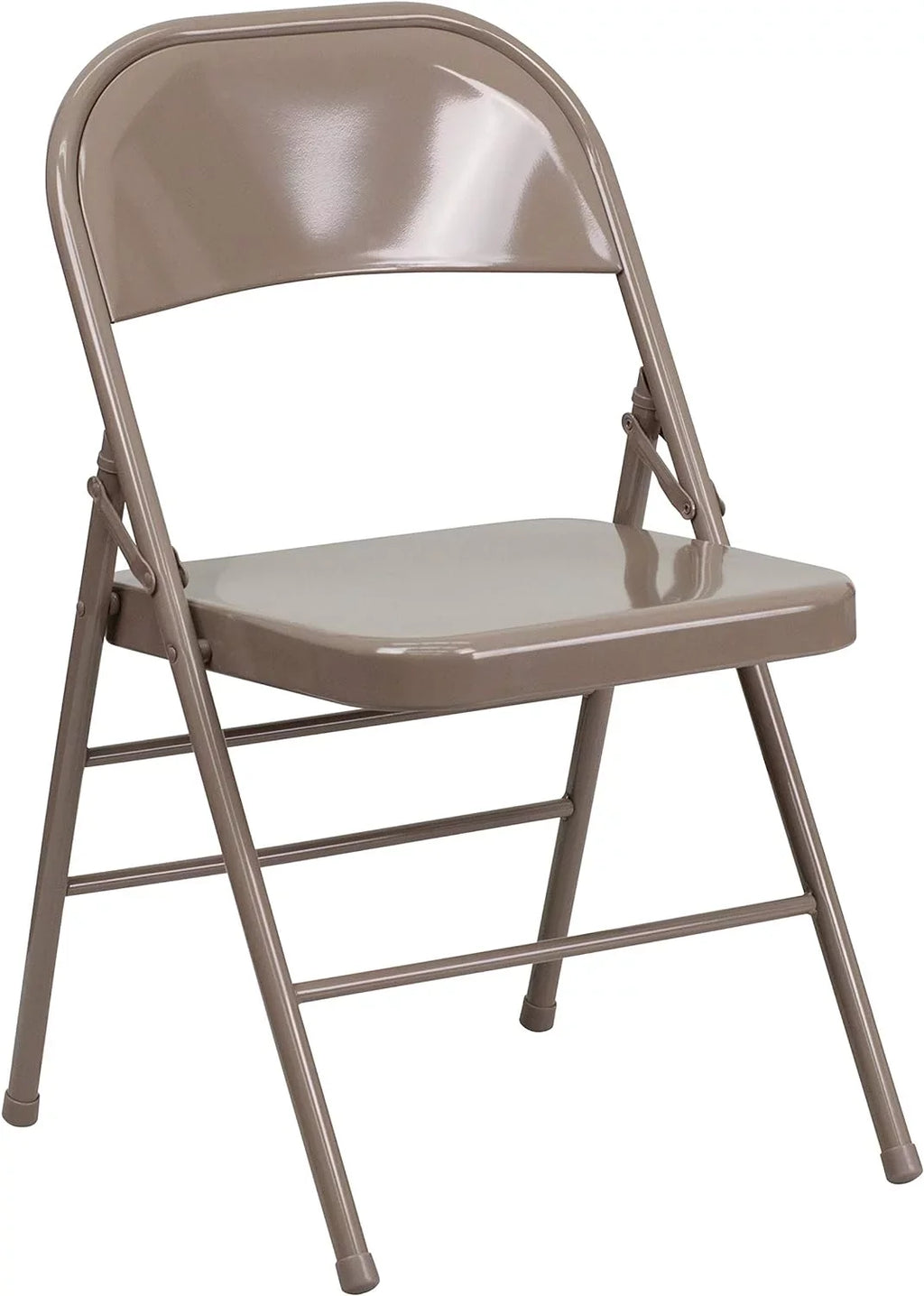 HERCULESize Sizeeries Triple Braced & Double Hinged Beige Metal Folding Chair