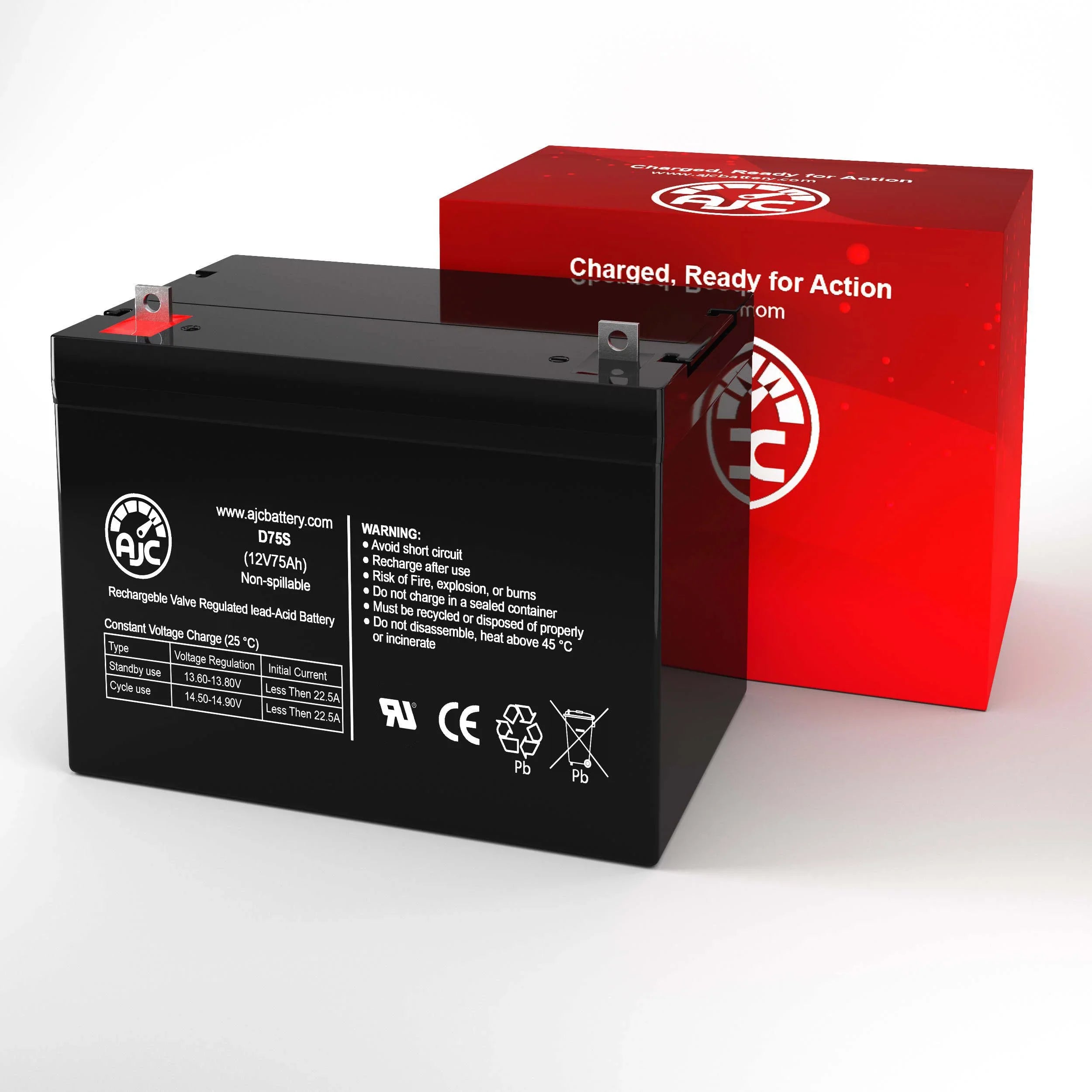 Pride Mobility Quantum R-4000 12V 75Ah Mobility Sizecooter Battery - This Is an AJC Brand Replacement