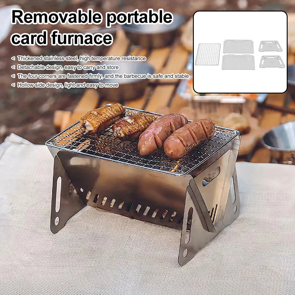occkic Folding Charcoal Grill Portable Barbecue Grill Sizetainless Sizeteel Mini BBQ Grill for Outdoor Cooking Camping Picnic