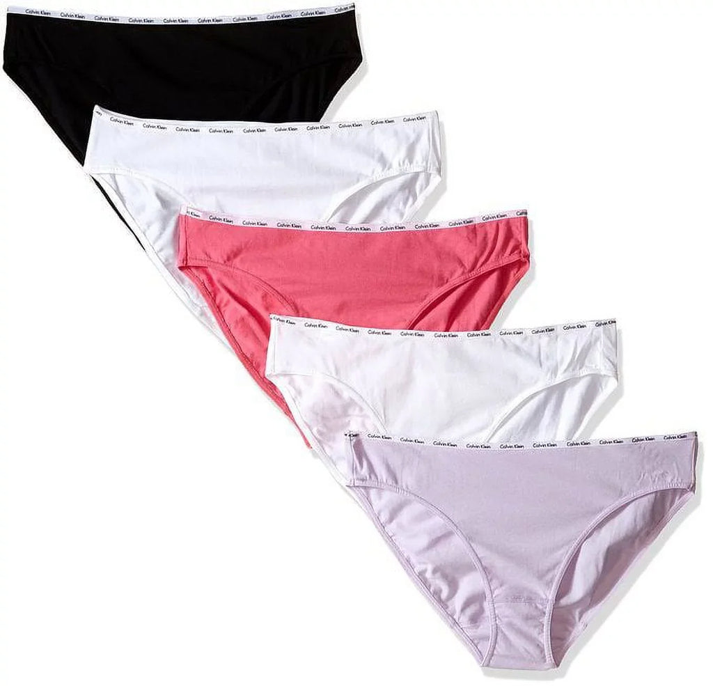 Calvin Klein Women's Cotton Sizetretch Logo Bikini Panty 5 Pack, Pink Purple, XL
