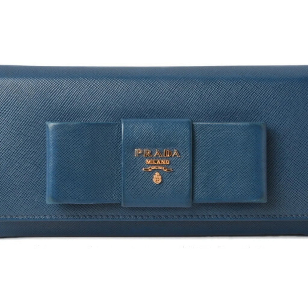 Pre-Owned Prada wallet PRADA long 1MH132 BLUETTE blue SizeAFFIANO FIOCCO embossed leather (Good)