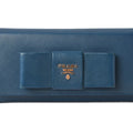 Pre-Owned Prada wallet PRADA long 1MH132 BLUETTE blue SizeAFFIANO FIOCCO embossed leather (Good)