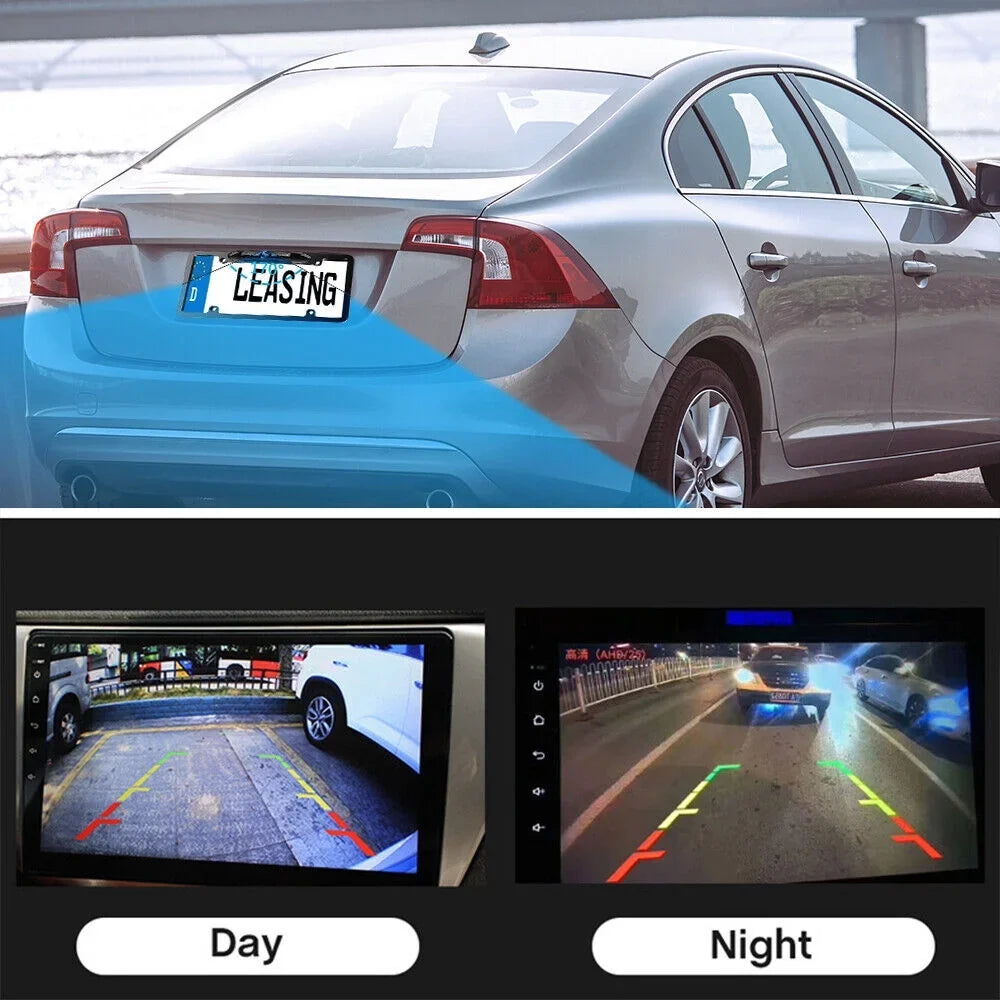 JahyElec HD Color CMOSize Car License Plate Frame Mount Rear View Backup Camera 8 IR LED