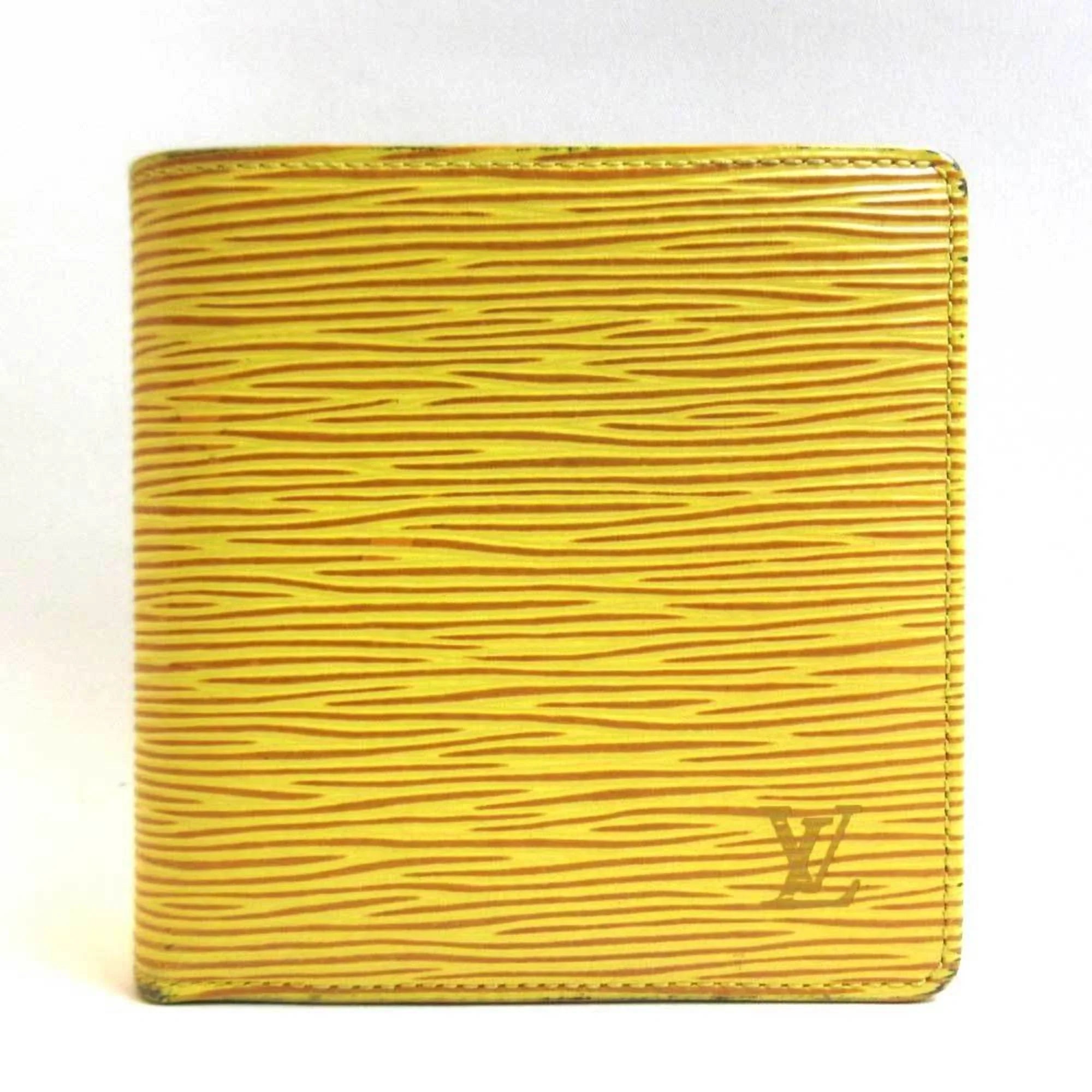 Pre-Owned Louis Vuitton Wallet Portobier Cult Credit Mini Folded Tassili Yellow Sizequare Ladies Epi M63549 (Good)