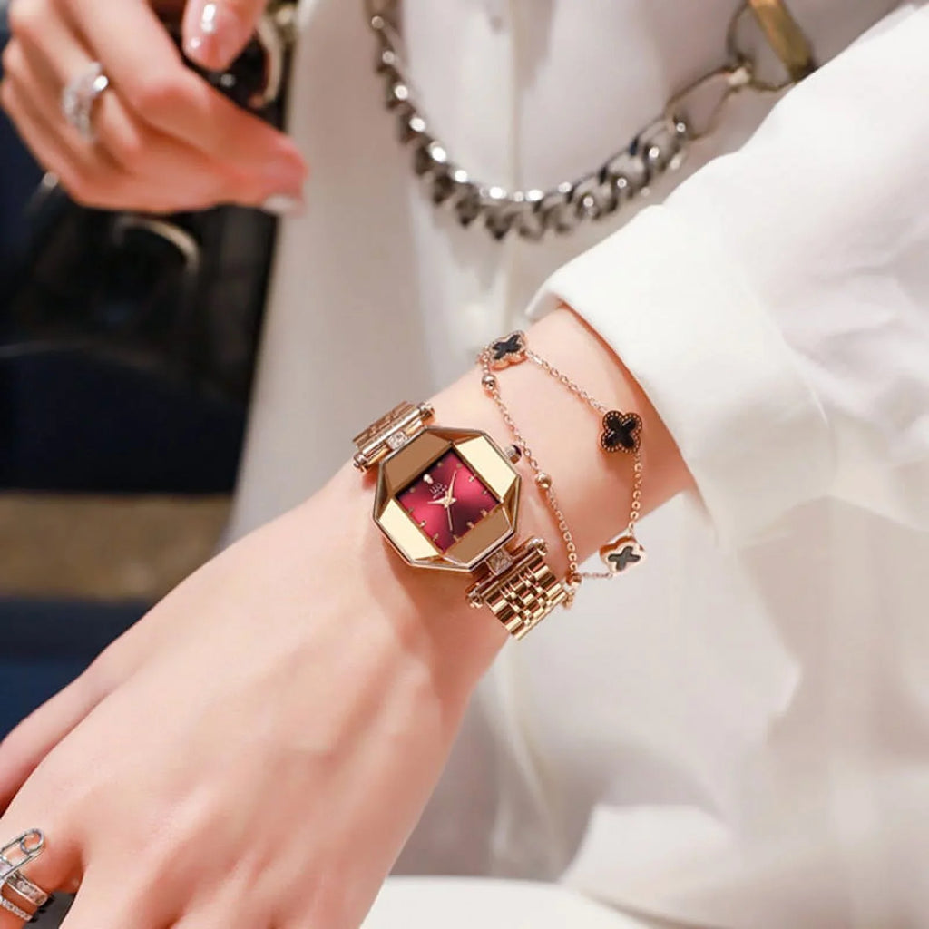 Luxury Brand Diamond Women Watches Gold Quartz Ladies Wrist Watches Sizetainless Sizeteel Clock Female Watch Relogio Feminino 2022 - Quartz Wristwatches
