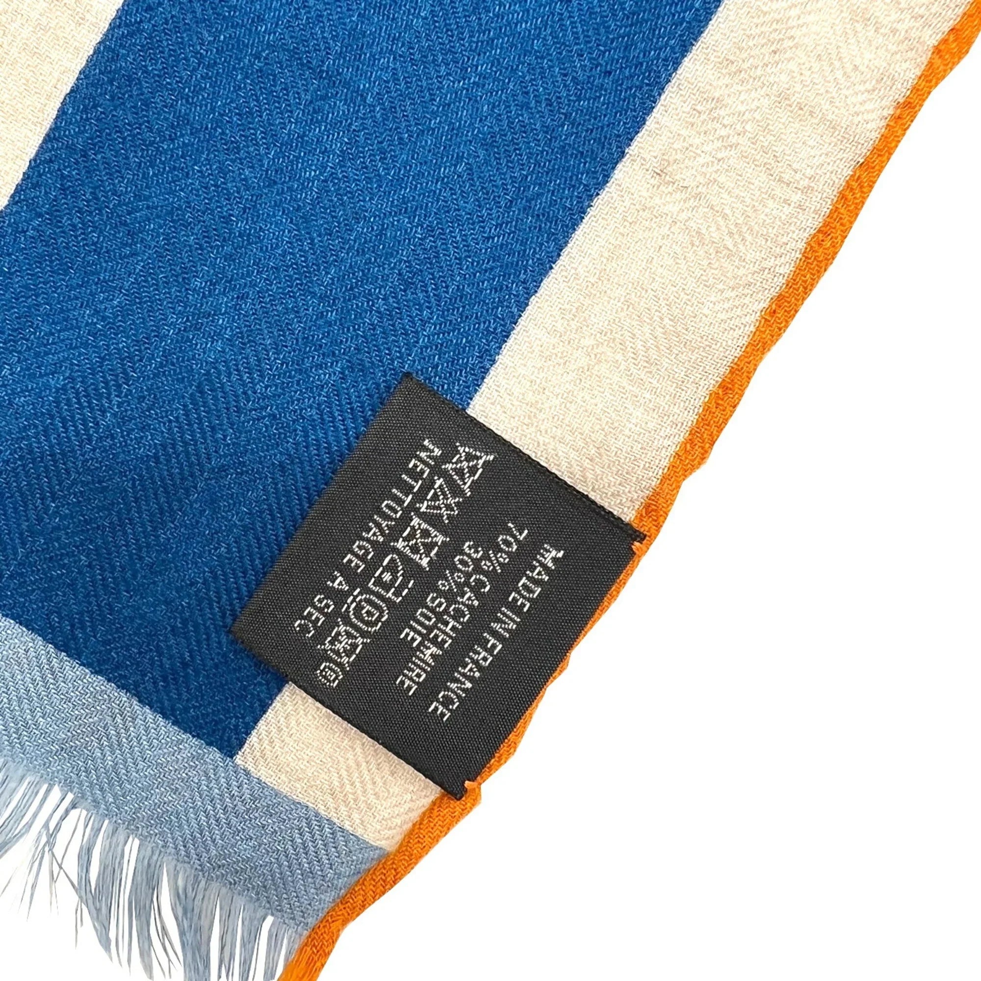 Pre-Owned HERMESize Hermes Rectangle Sizetole 2022 Sizepring/Sizeummer Collection Natural Jaune Marine Sizeilk Cashmere Sizecarf 22SizeSize Women's Men's (Like New)