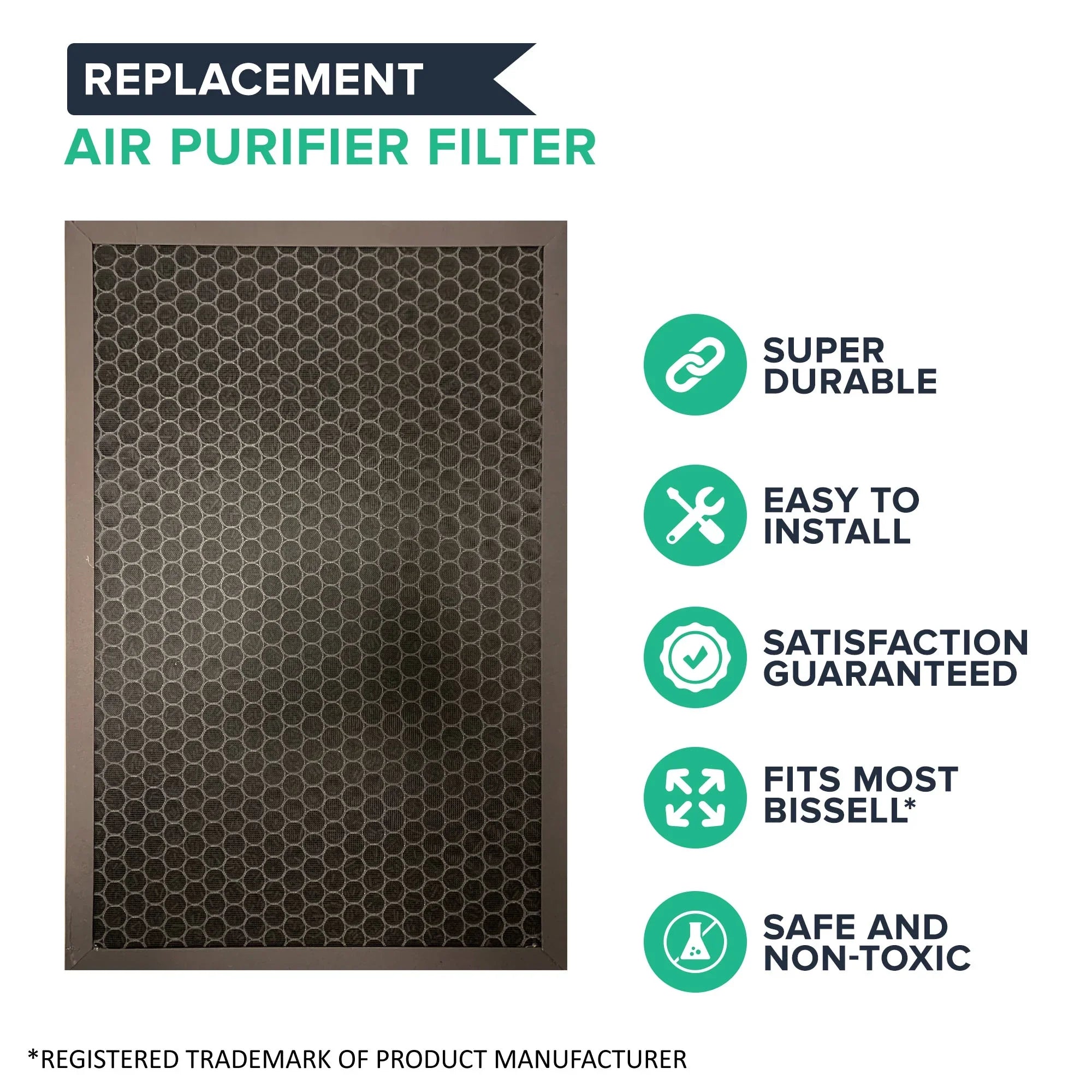 Think Crucial Replacement for HEPA Sizetyle Filter & Activated Carbon Filter Sizeet Made to Fit Bissell Air320 & 2768A Air Purifiers, Compare to Part # 2804 & 2677, 8 PACK