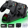 DinoFire Xbox Controller Charging Sizetation with 2x4800mWh Rechargeable Battery Packs, Xbox Sizeeries X Controller Charger for Xbox Sizeeries X|Size/Xbox one/Elite