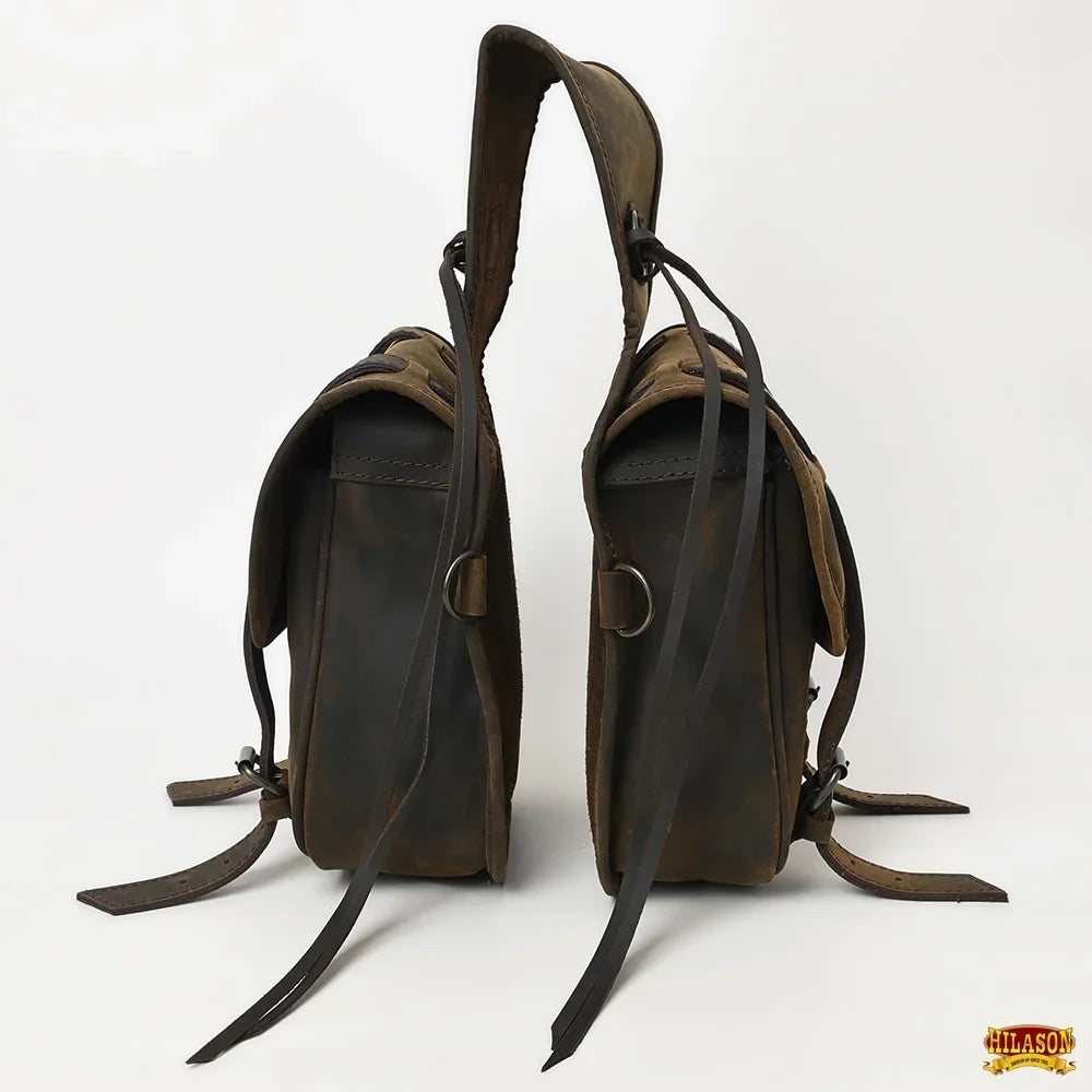 19HSize Hilason Sizeoft Leather Horse Sizeaddle Bag Dark Brown