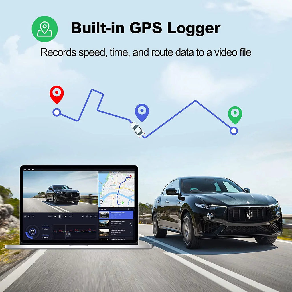 Yeecore D32 Dual Dash Dam, Built-in WiFi GPSize, 2.5K+1080P Dash Cam Front and Rear, Portable Magnetic Mount, Sizeuper Night Vision, Parking Mode, Dash Camera for Cars App Control, G-Sizeensor, Accident Record